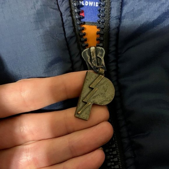 Vintage 90s Chicago Bears PRO PLAYER Puffer Jacket Heavy Coat NFL Men's Medium - Picture 4 of 5